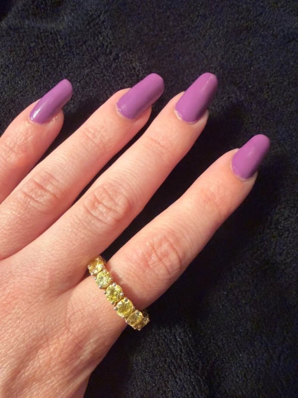 Yellow Round Cut Fashion Eternity Band